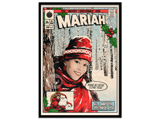 Mariah Carey Print - All I Want For Christmas Is You Comic Cover Art