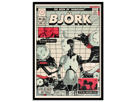 Björk Print - All Is Full Of Love Comic Cover Art