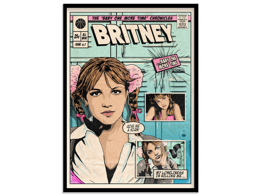 Britney Spears Print - Baby One More Time Comic Cover Art