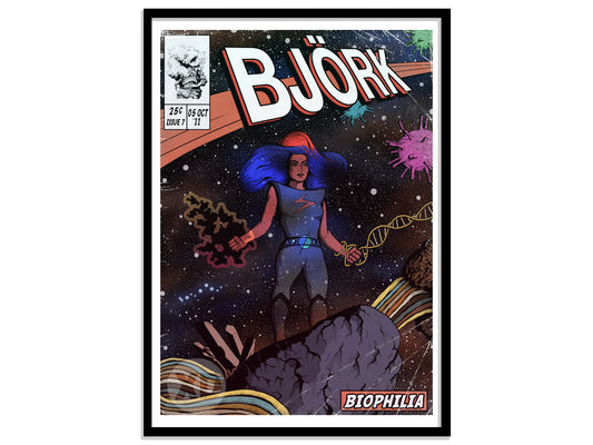 Björk Print - Biophilia Comic Cover Art