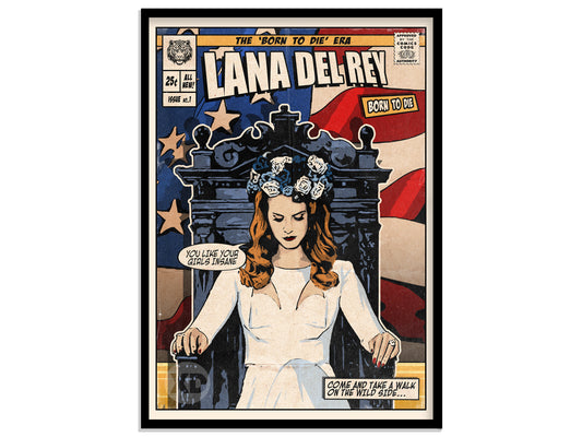 Lana Del Rey Print - Born To Die Comic Cover Art