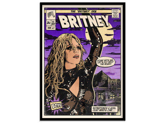 Britney Spears Print - Boys Comic Cover Art
