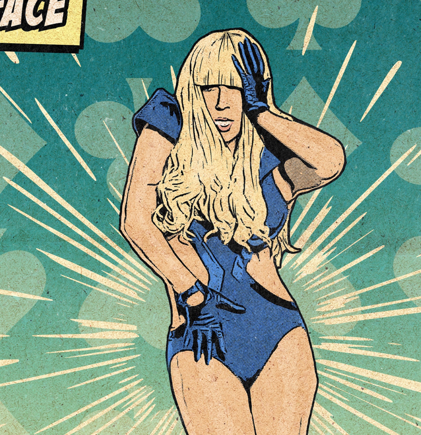 Lady Gaga Print - Poker Face Comic Cover Art