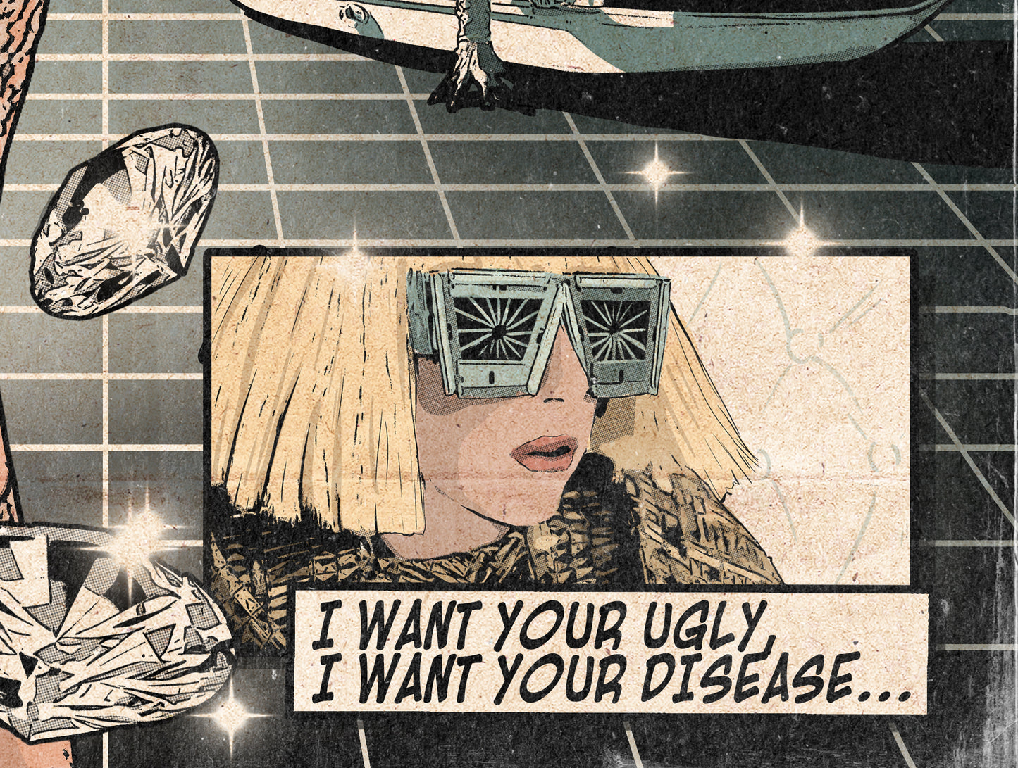 Lady Gaga Print - Bad Romance Comic Cover Art
