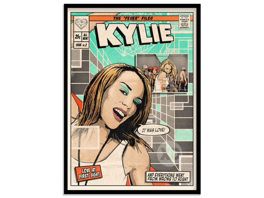 Kylie Minogue Print - Love At First Sight Comic Cover Art