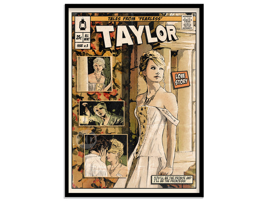 Taylor Swift Print - Love Story Comic Cover Art