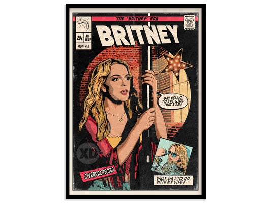 Britney Spears Print - Overprotected Comic Cover Art