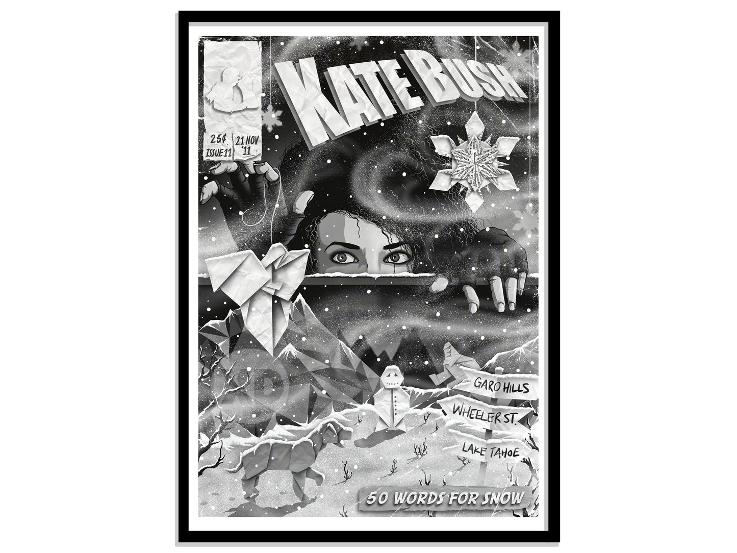 Kate Bush Print - 50 Words For Snow Comic Cover Art