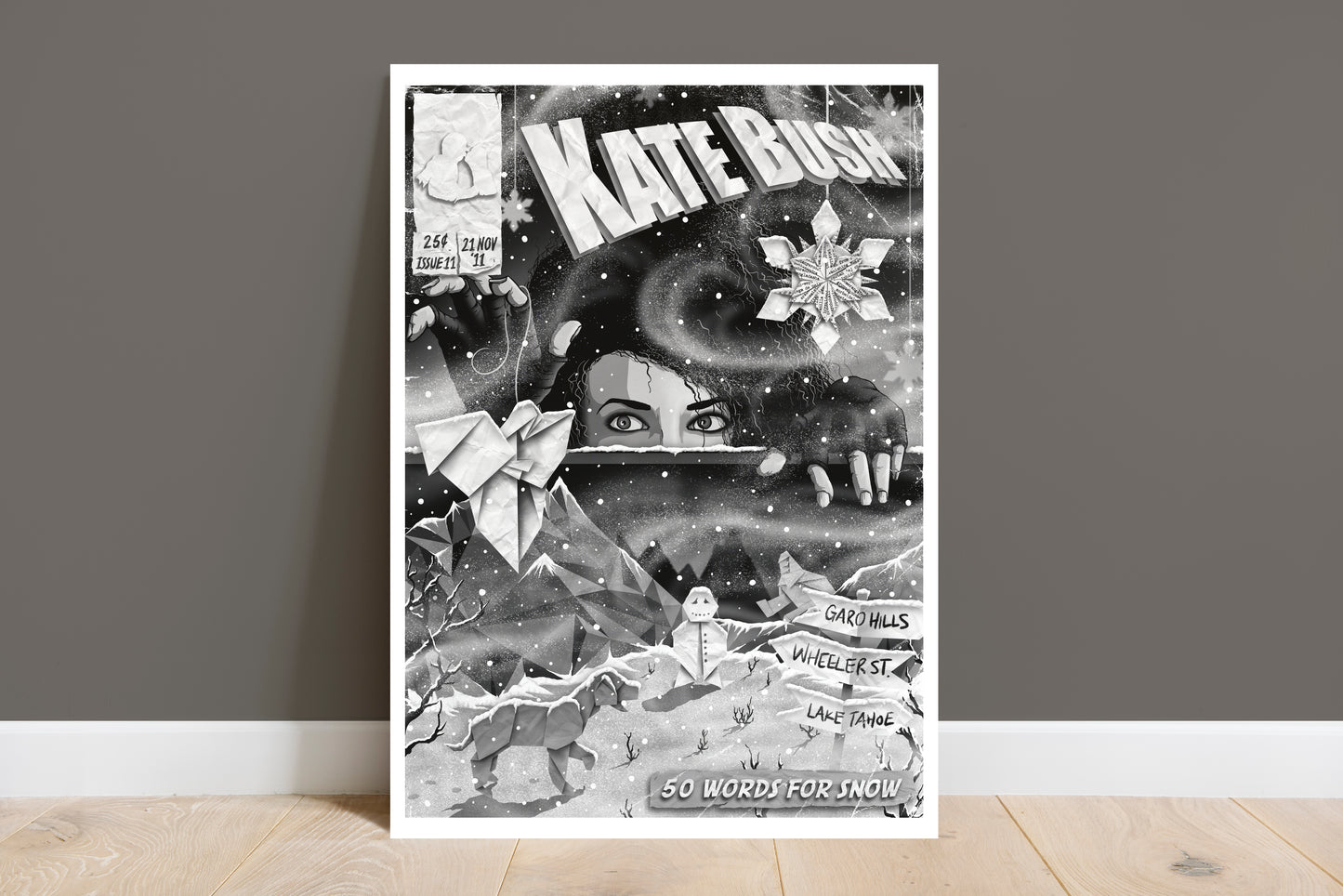 Kate Bush Print - 50 Words For Snow Comic Cover Art