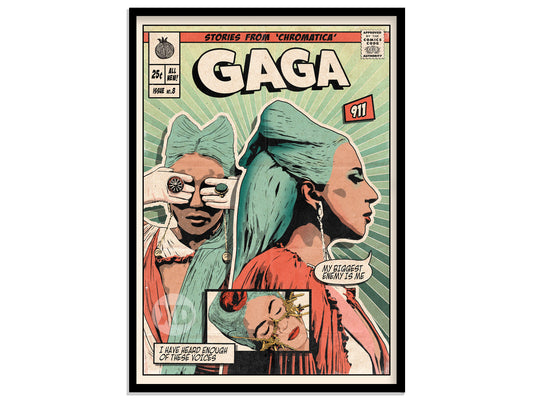 Lady Gaga Print - 911 Comic Cover Art