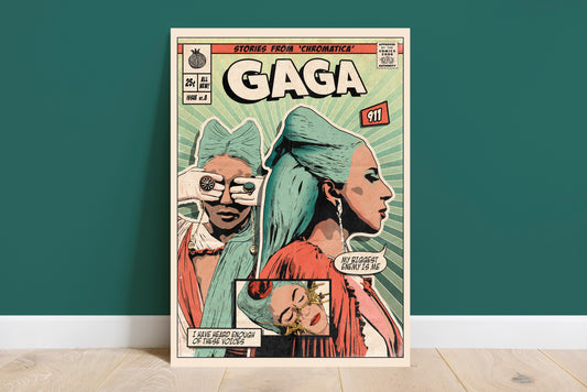 Lady Gaga Print - 911 Comic Cover Art