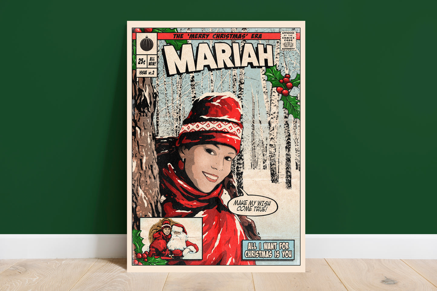 Mariah Carey Print - All I Want For Christmas Is You Comic Cover Art