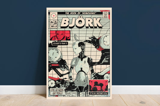 Björk Print - All Is Full Of Love Comic Cover Art