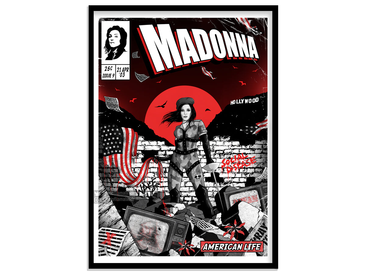 Madonna Print - American Life Comic Cover Art