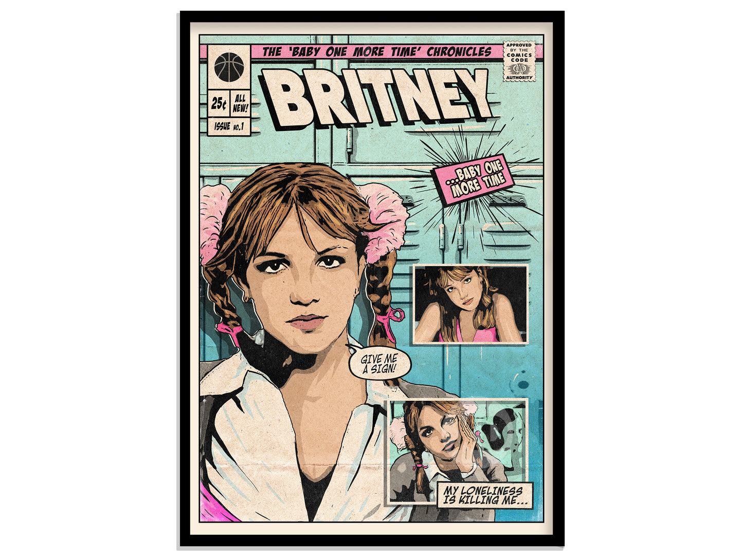 Britney Spears Print - Baby One More Time Comic Cover Art