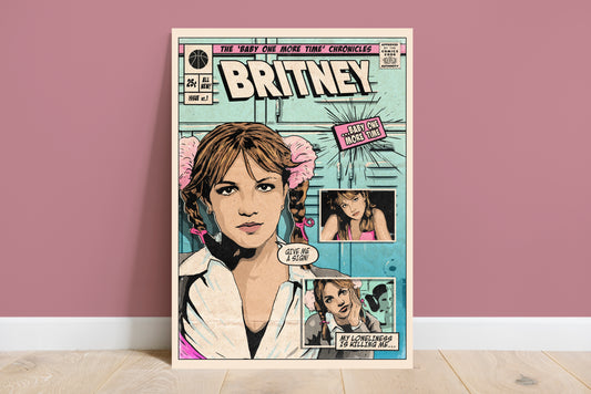 Britney Spears Print - Baby One More Time Comic Cover Art