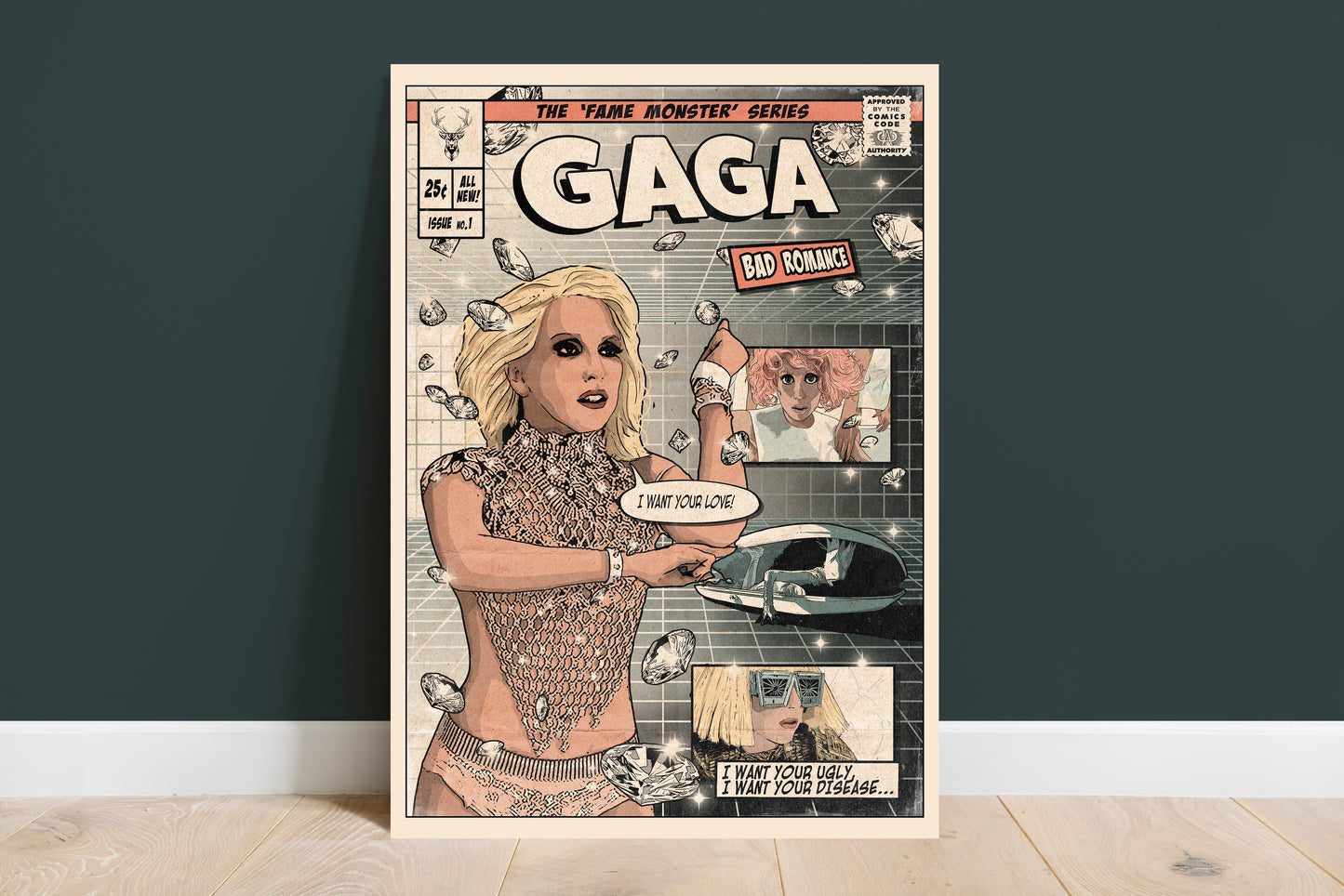 Lady Gaga Print - Bad Romance Comic Cover Art