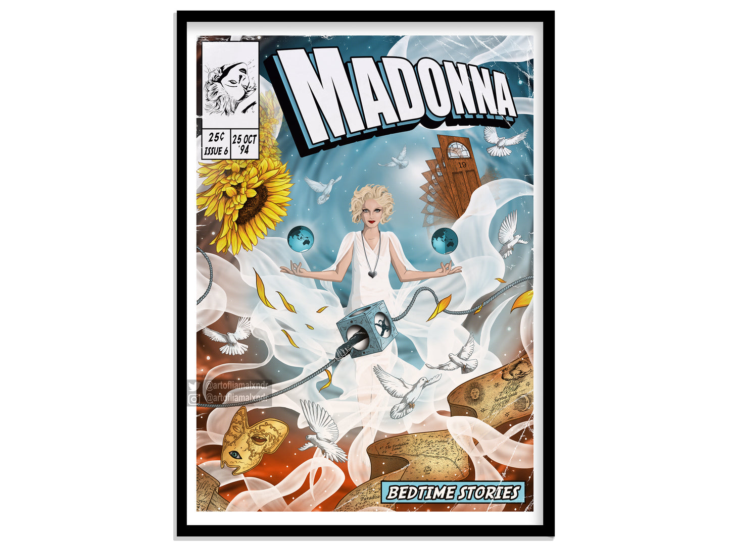 Madonna Print - Bedtime Stories Comic Cover Art