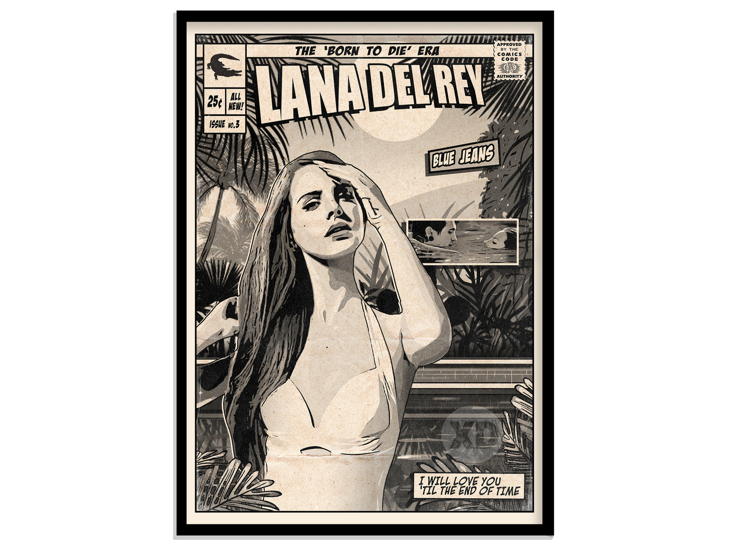 Lana Del Rey Print - Blue Jeans Comic Cover Art