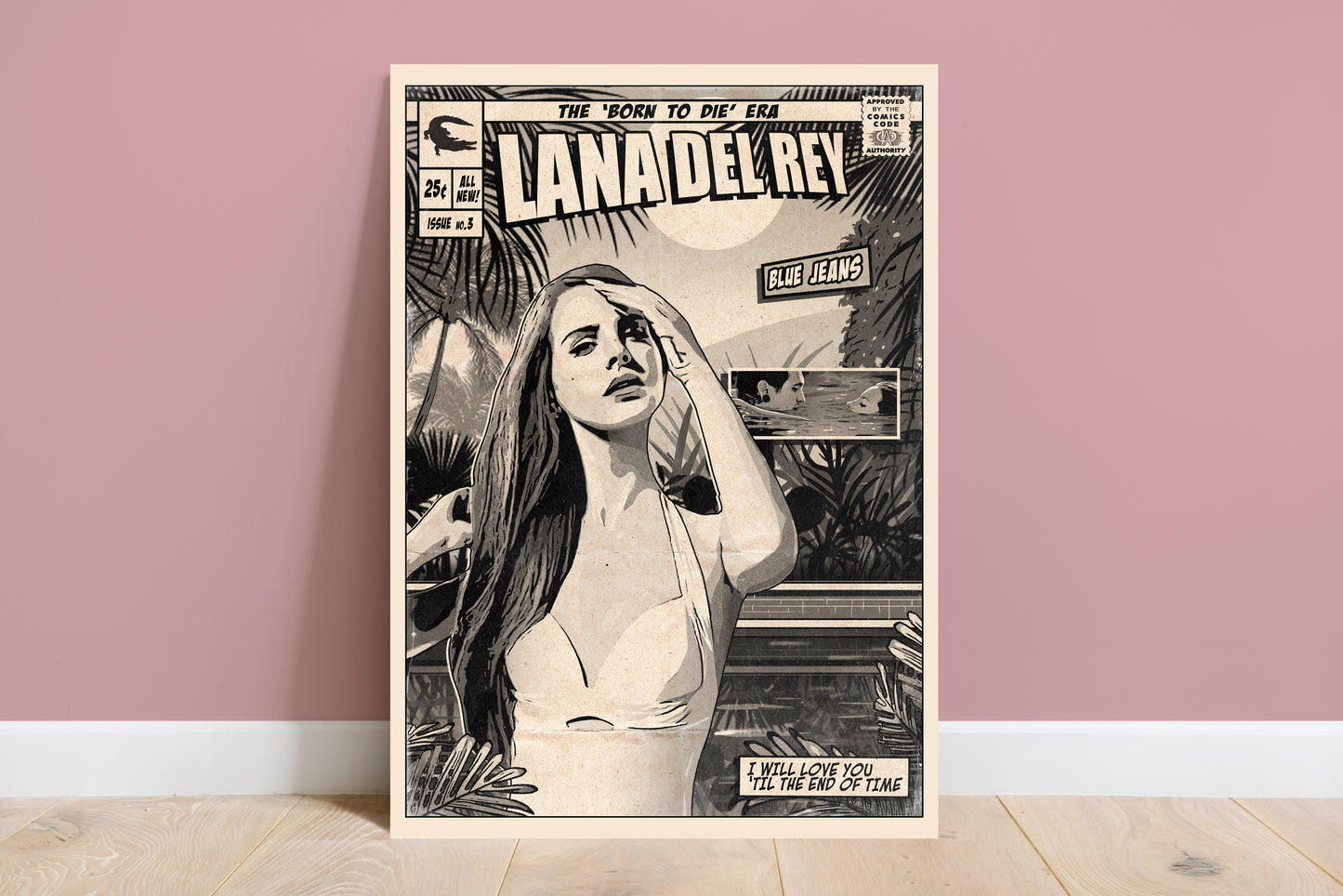 Lana Del Rey Print - Blue Jeans Comic Cover Art