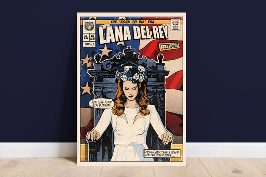 Lana Del Rey Print - Born To Die Comic Cover Art