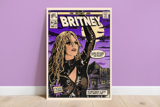 Britney Spears Print - Boys Comic Cover Art