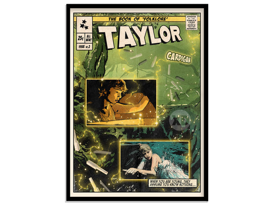 Taylor Swift Print - Cardigan Comic Cover Art