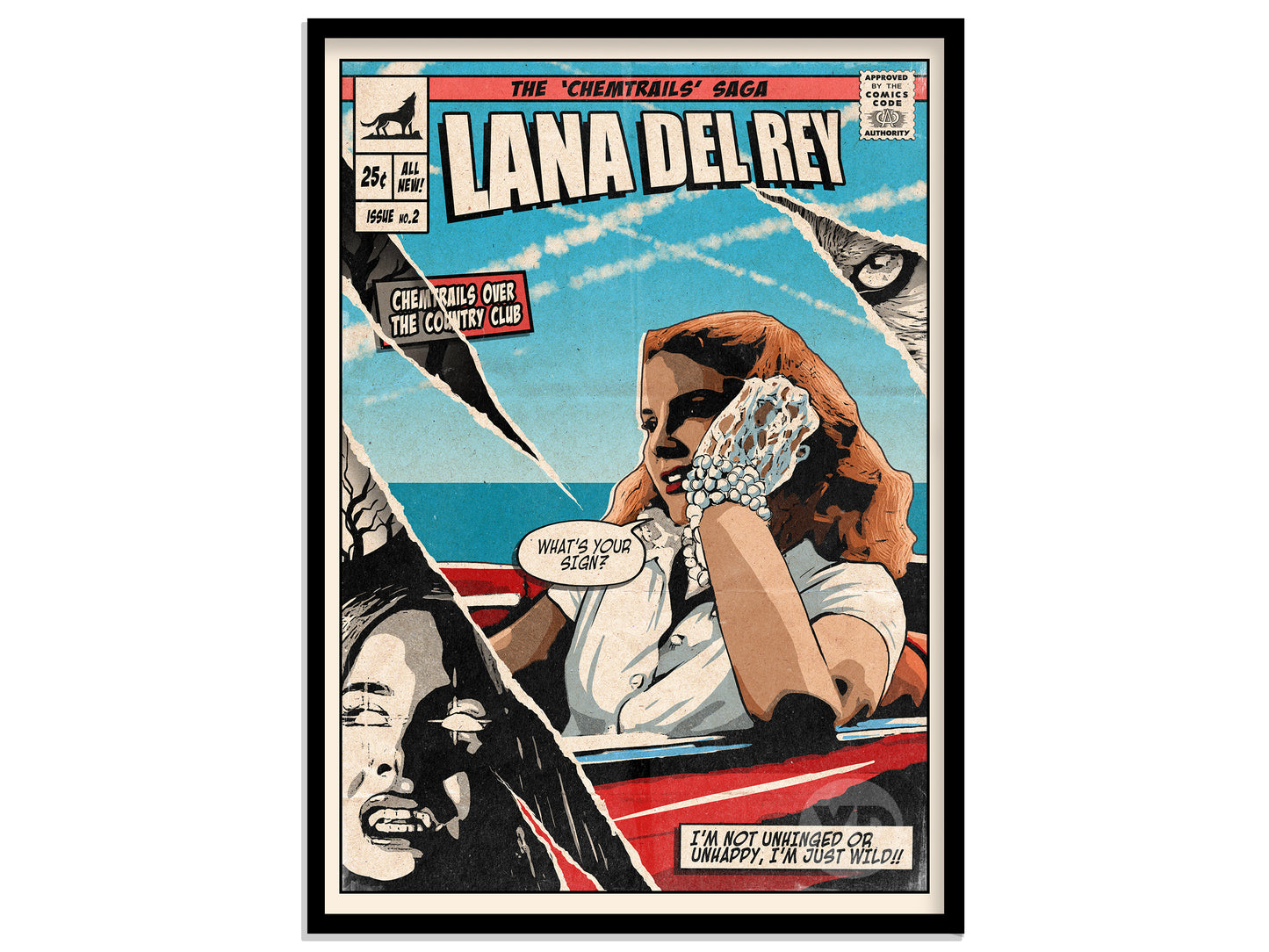 Lana Del Rey Print - Chemtrails Over The Country Club Comic Cover Art