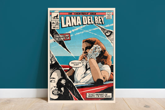 Lana Del Rey Print - Chemtrails Over The Country Club Comic Cover Art