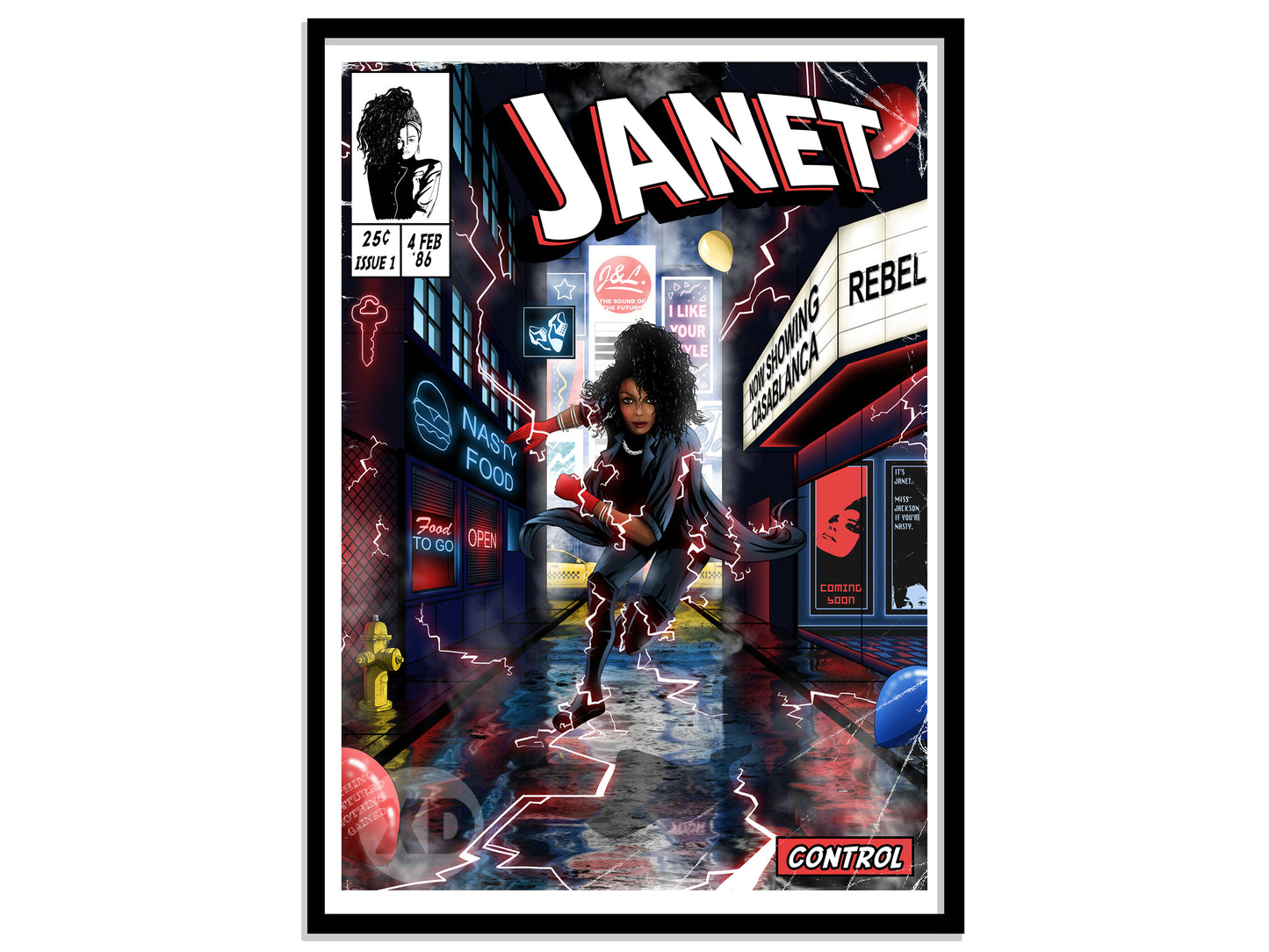 Janet Jackson Print - Control Comic Cover Art