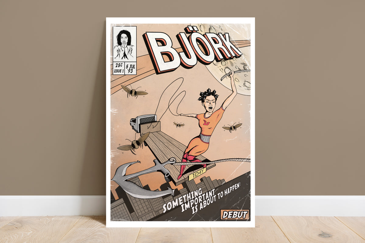 Björk Print - Debut Comic Cover Art