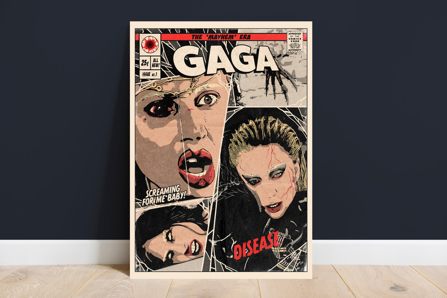 Lady Gaga Print - Disease Comic Cover Art