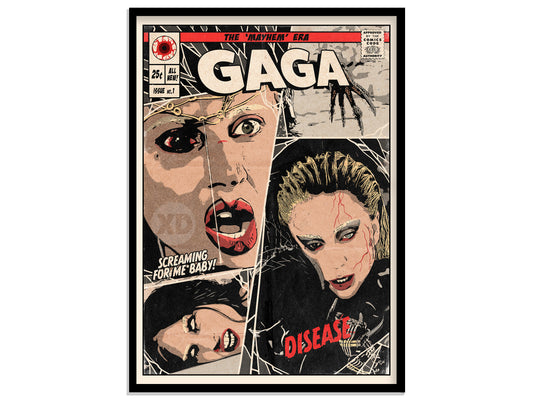 Lady Gaga Print - Disease Comic Cover Art