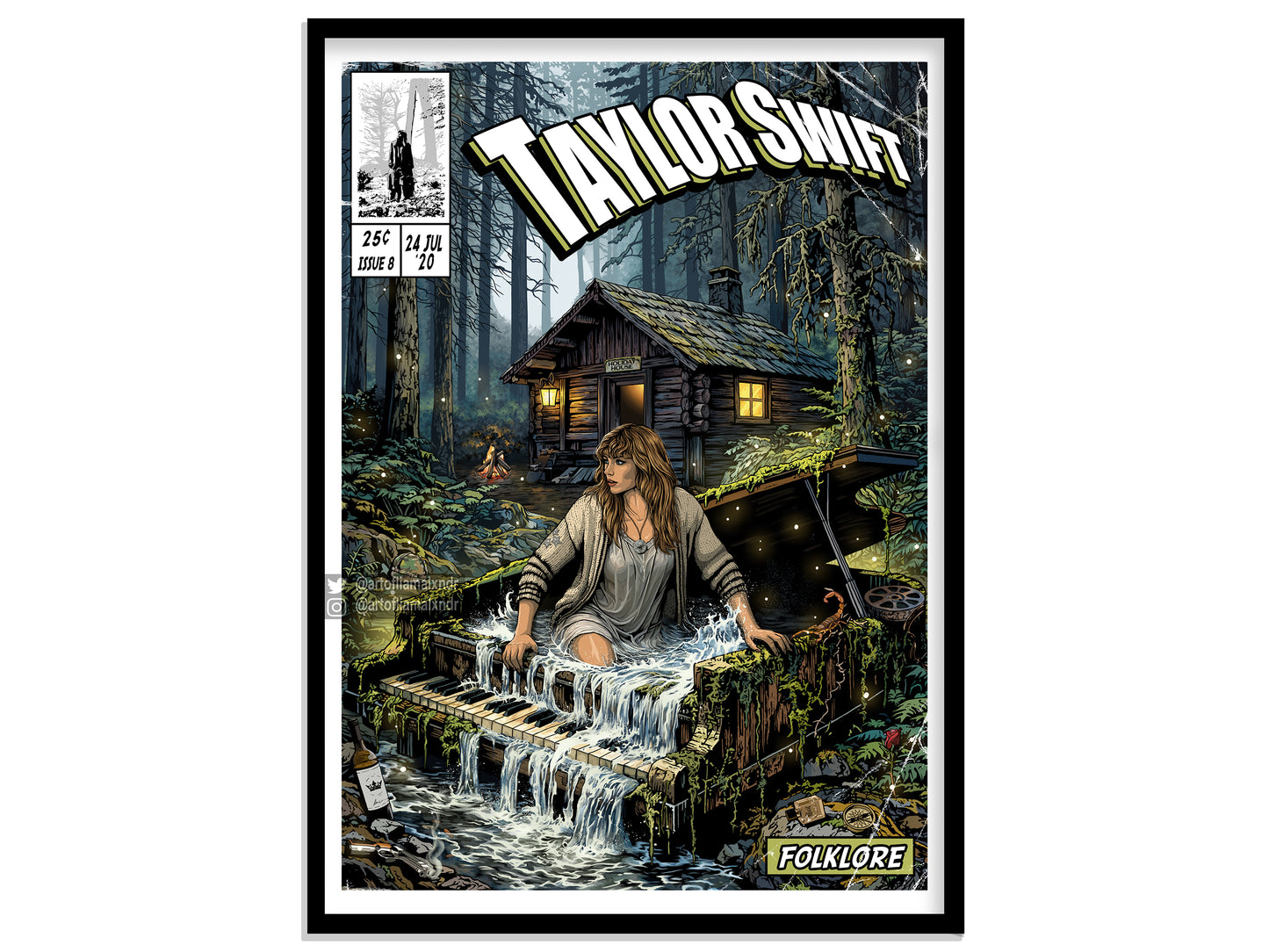 Taylor Swift Print - Folklore Comic Cover Art