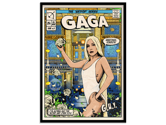 Lady Gaga Print - G.U.Y. Comic Cover Art