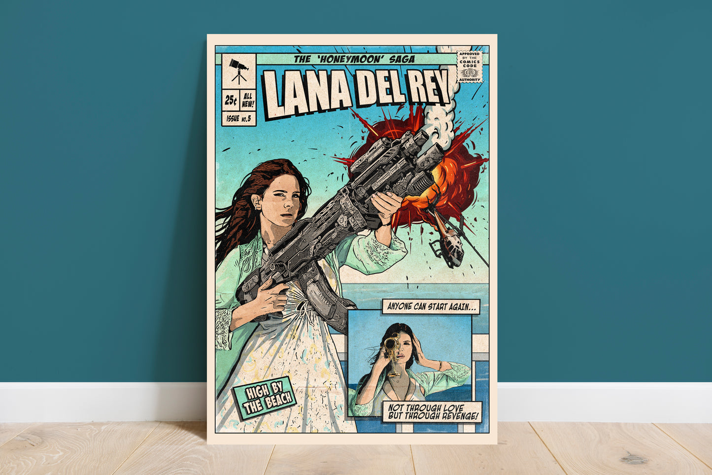 Lana Del Rey Print - High By The Beach Comic Cover Art