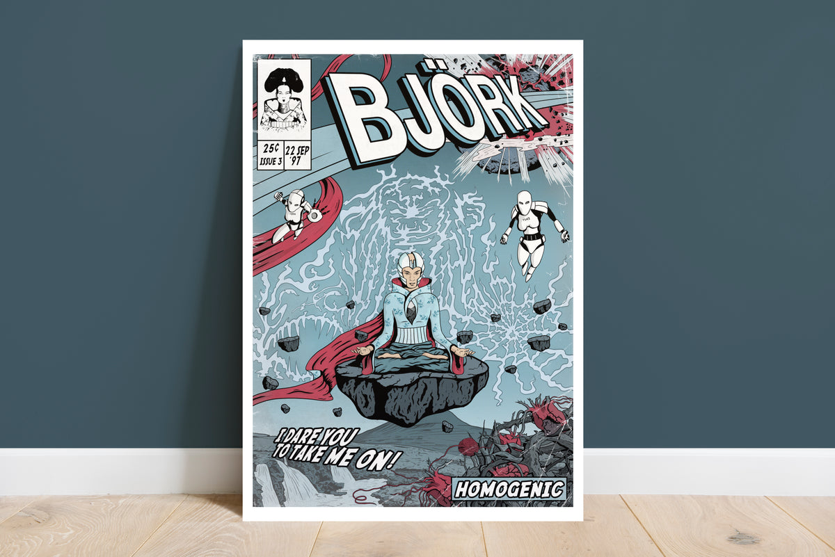 Björk Print - Homogenic Comic Cover Art