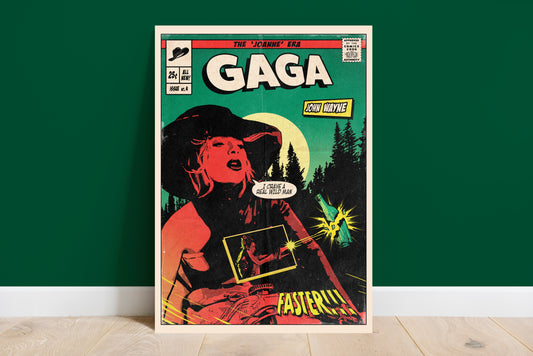 Lady Gaga Print - John Wayne Comic Cover Art
