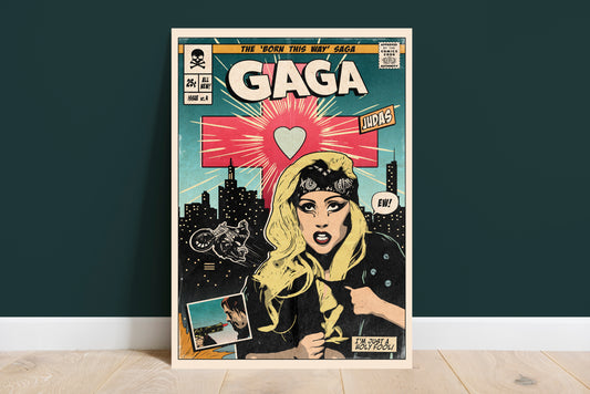 Lady Gaga Print - Judas Comic Cover Art