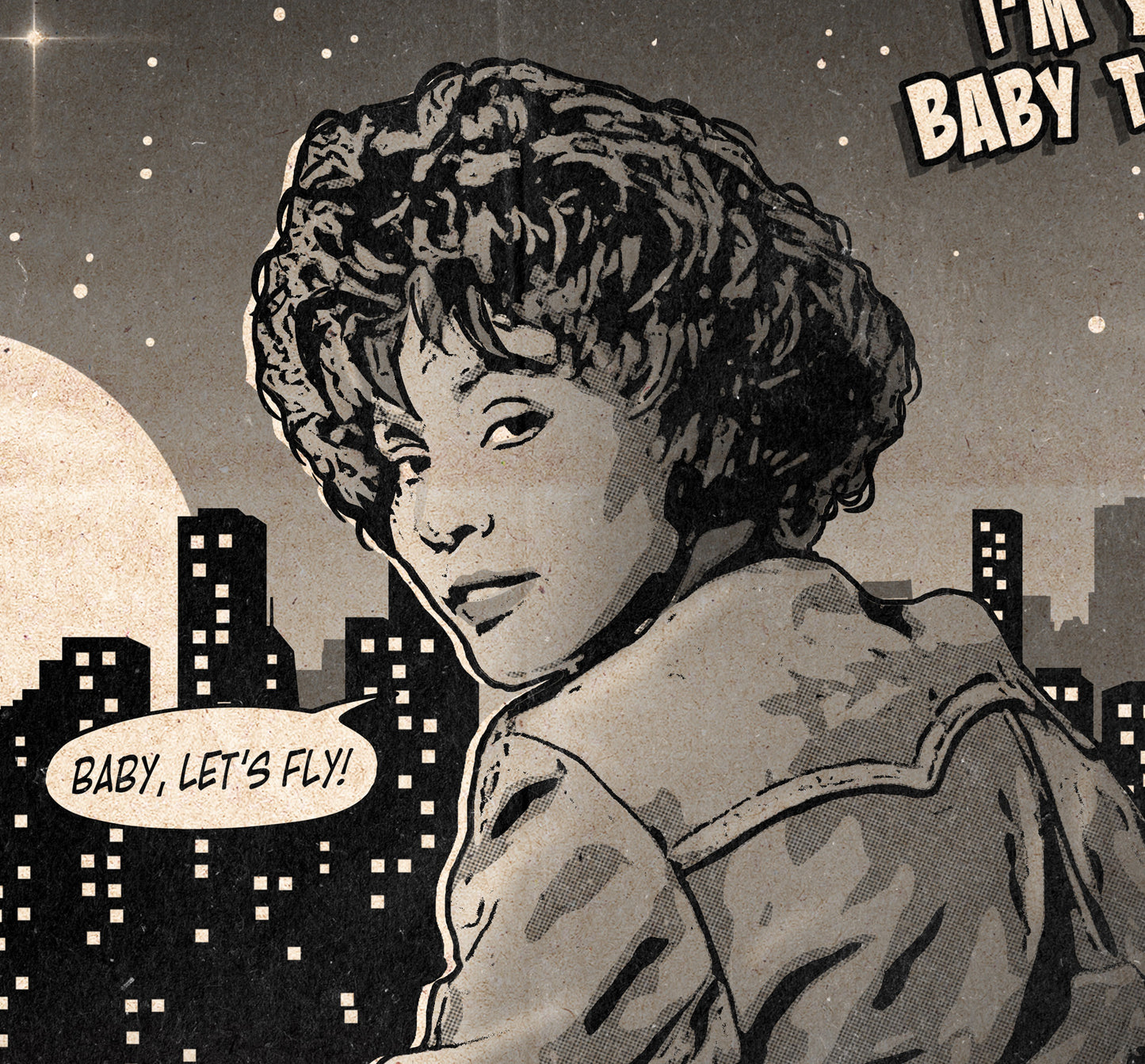 Whitney Houston Print - I'm Your Baby Tonight Comic Cover Art