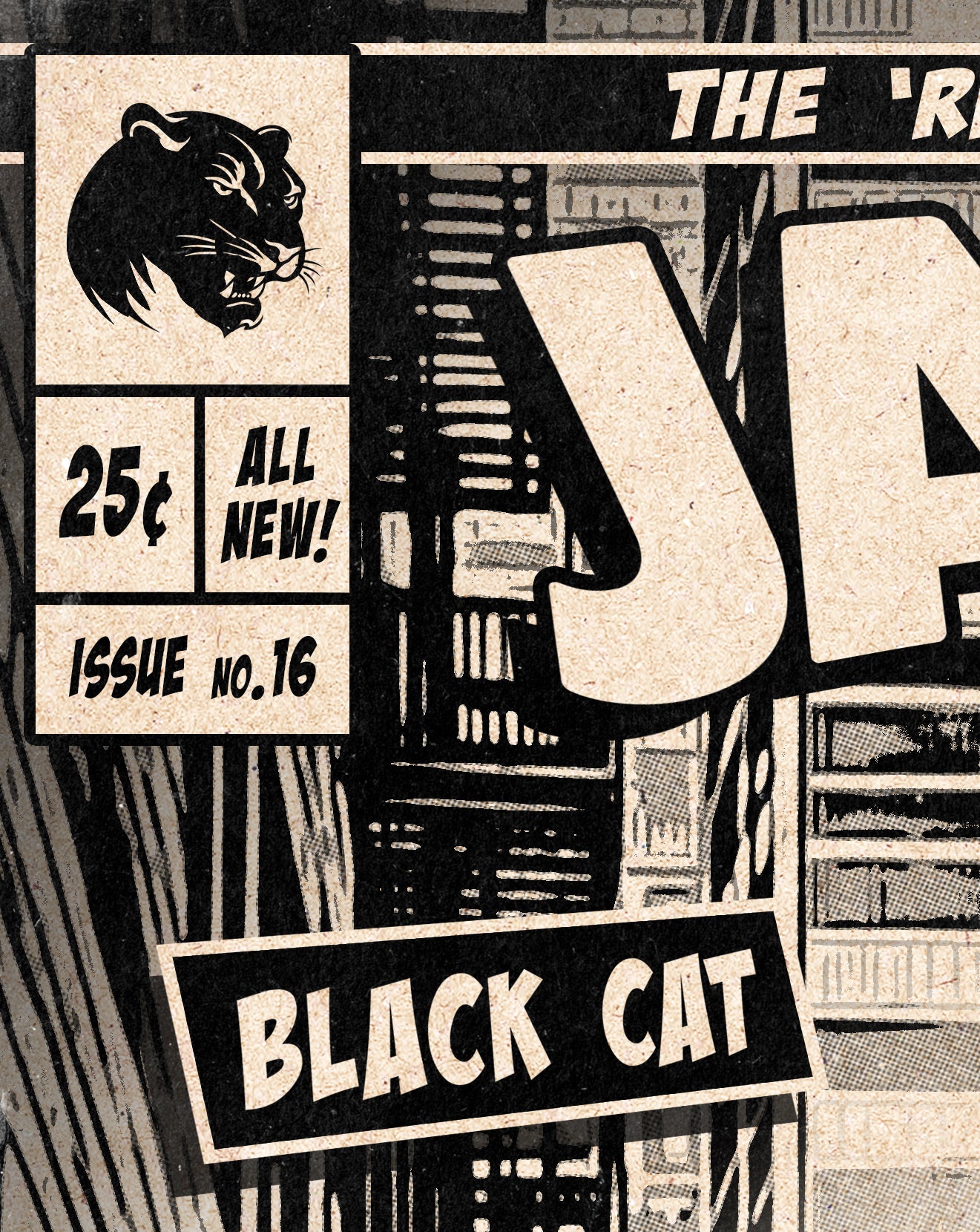 Janet Jackson Print - Black Cat Comic Cover Art