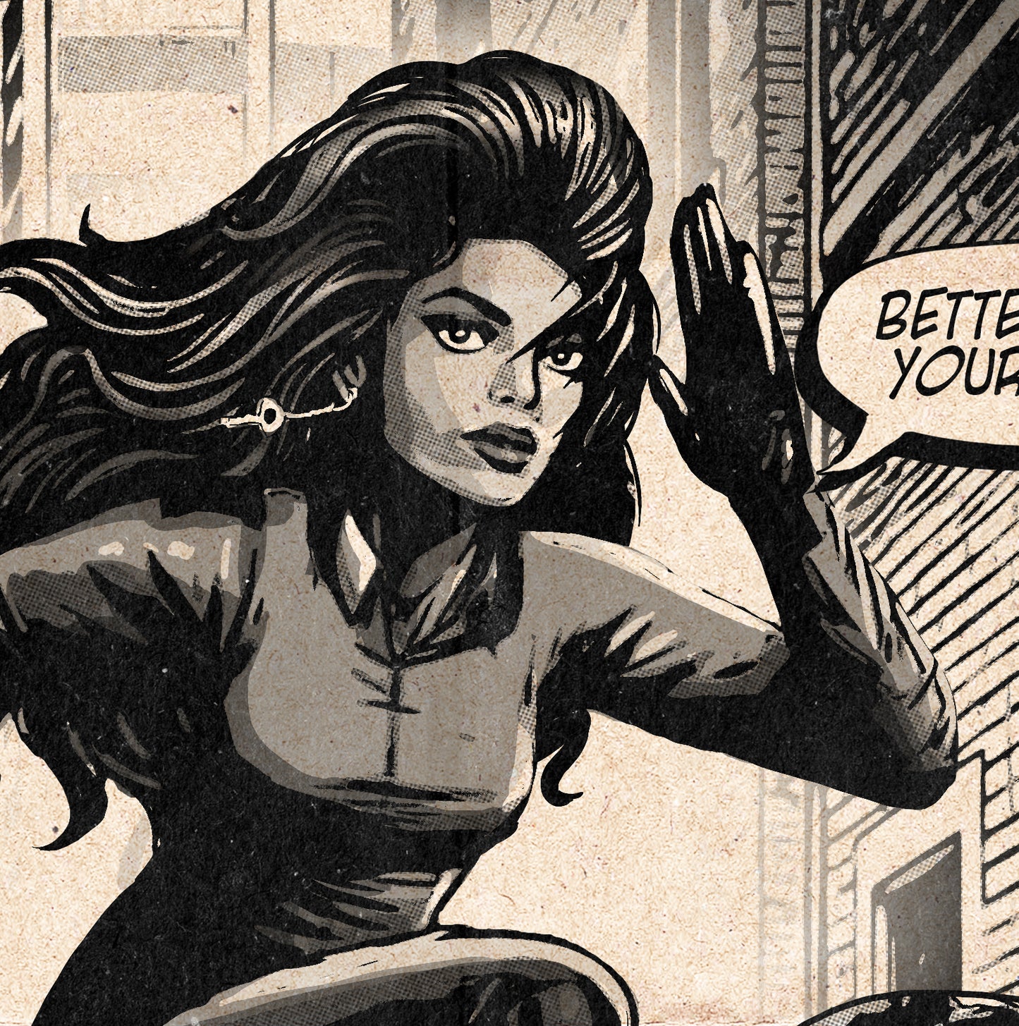 Janet Jackson Print - Black Cat Comic Cover Art