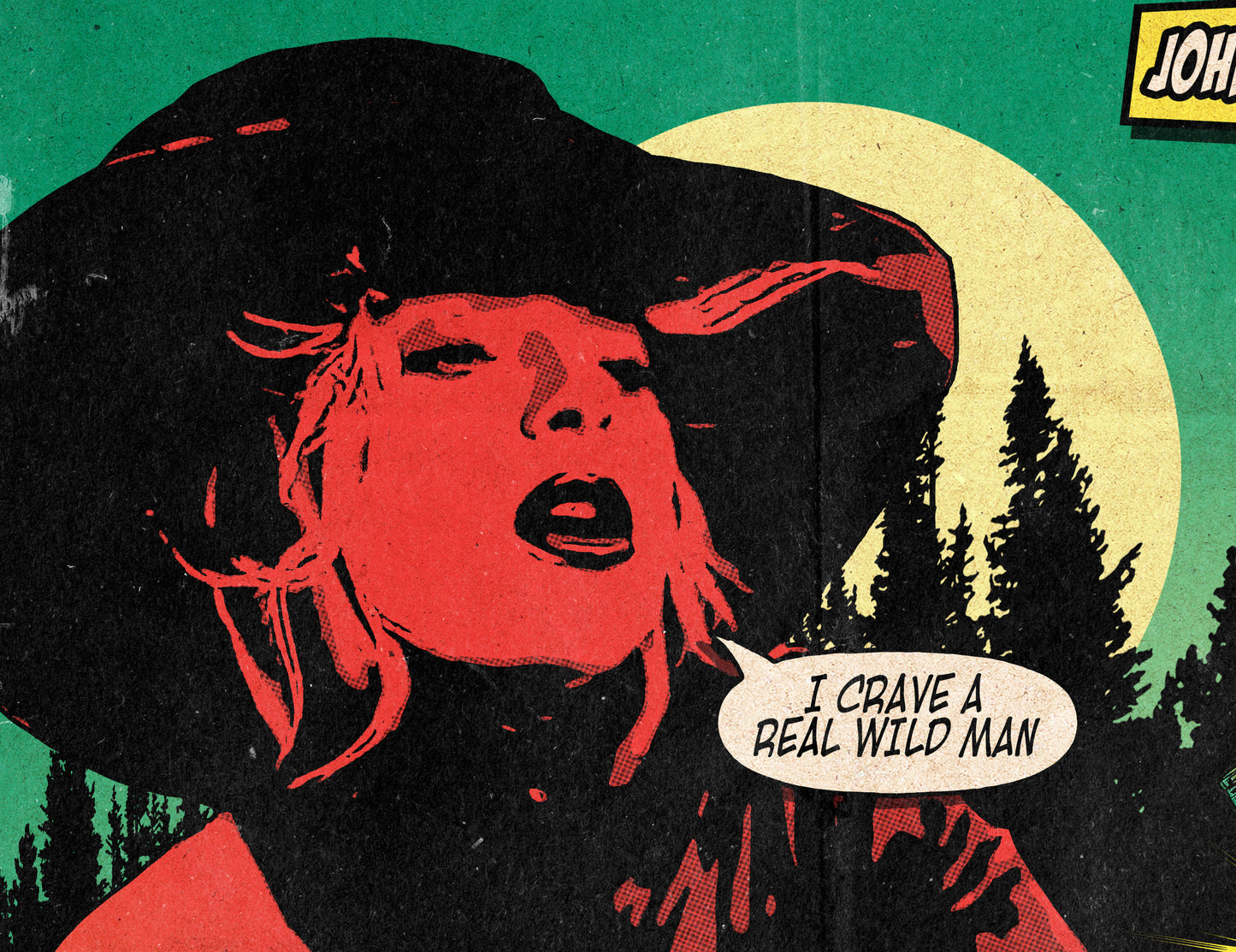 Lady Gaga Print - John Wayne Comic Cover Art