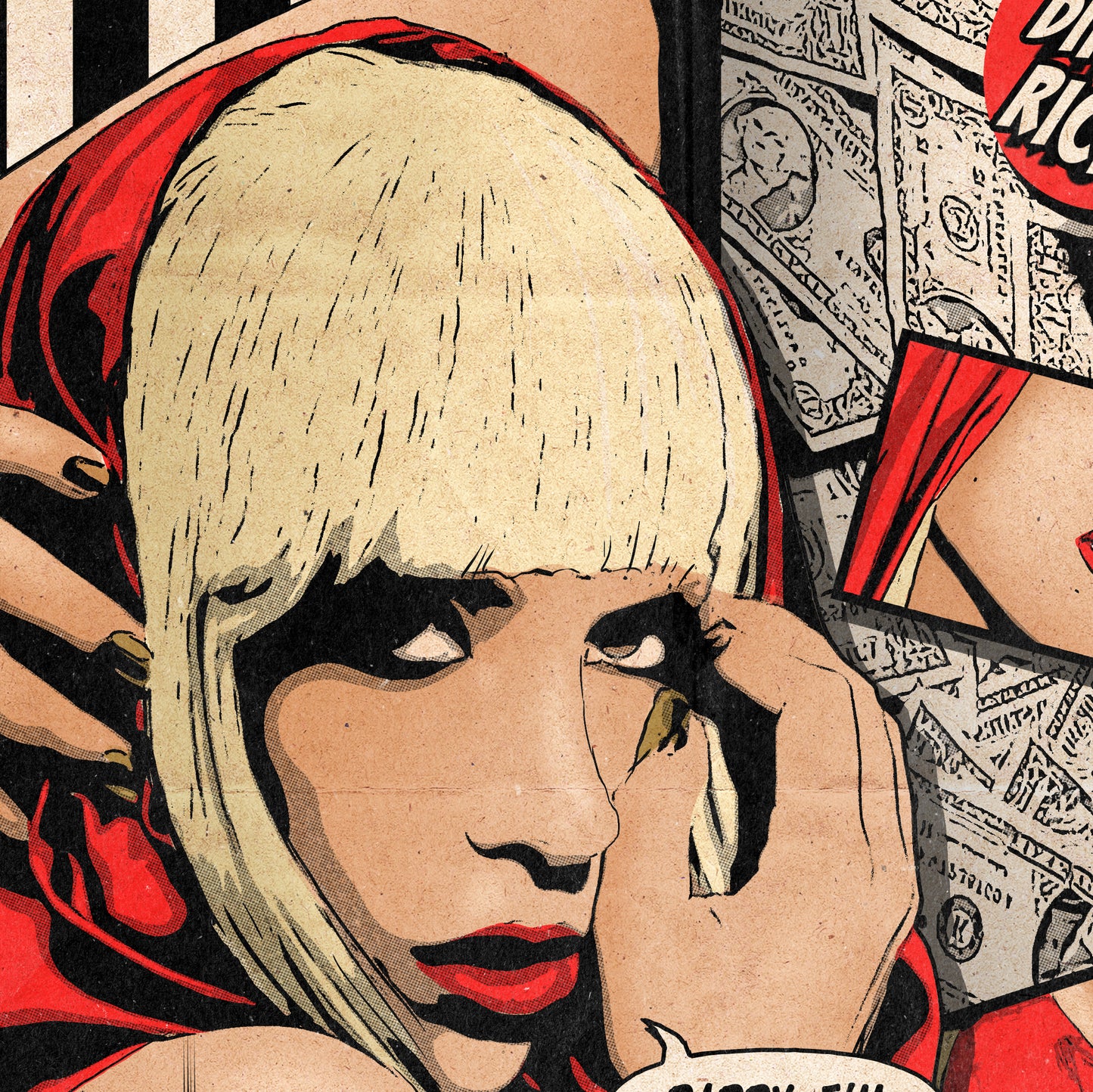 Lady Gaga Print - Beautiful Dirty Rich Comic Cover Art