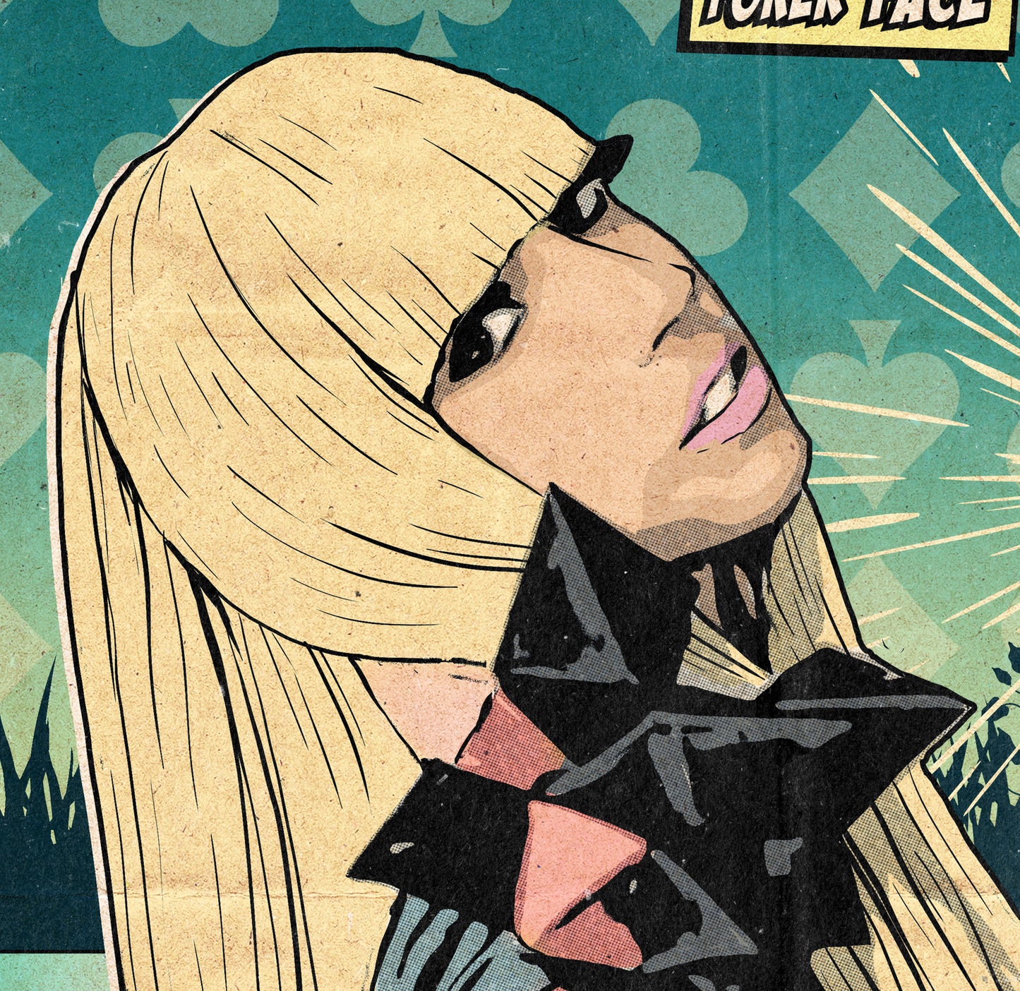 Lady Gaga Print - Poker Face Comic Cover Art