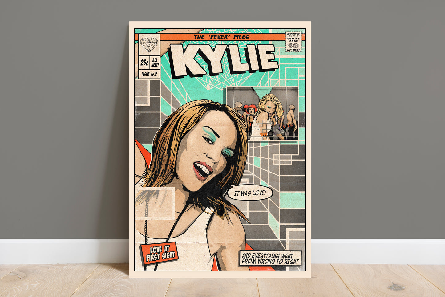 Kylie Minogue Print - Love At First Sight Comic Cover Art