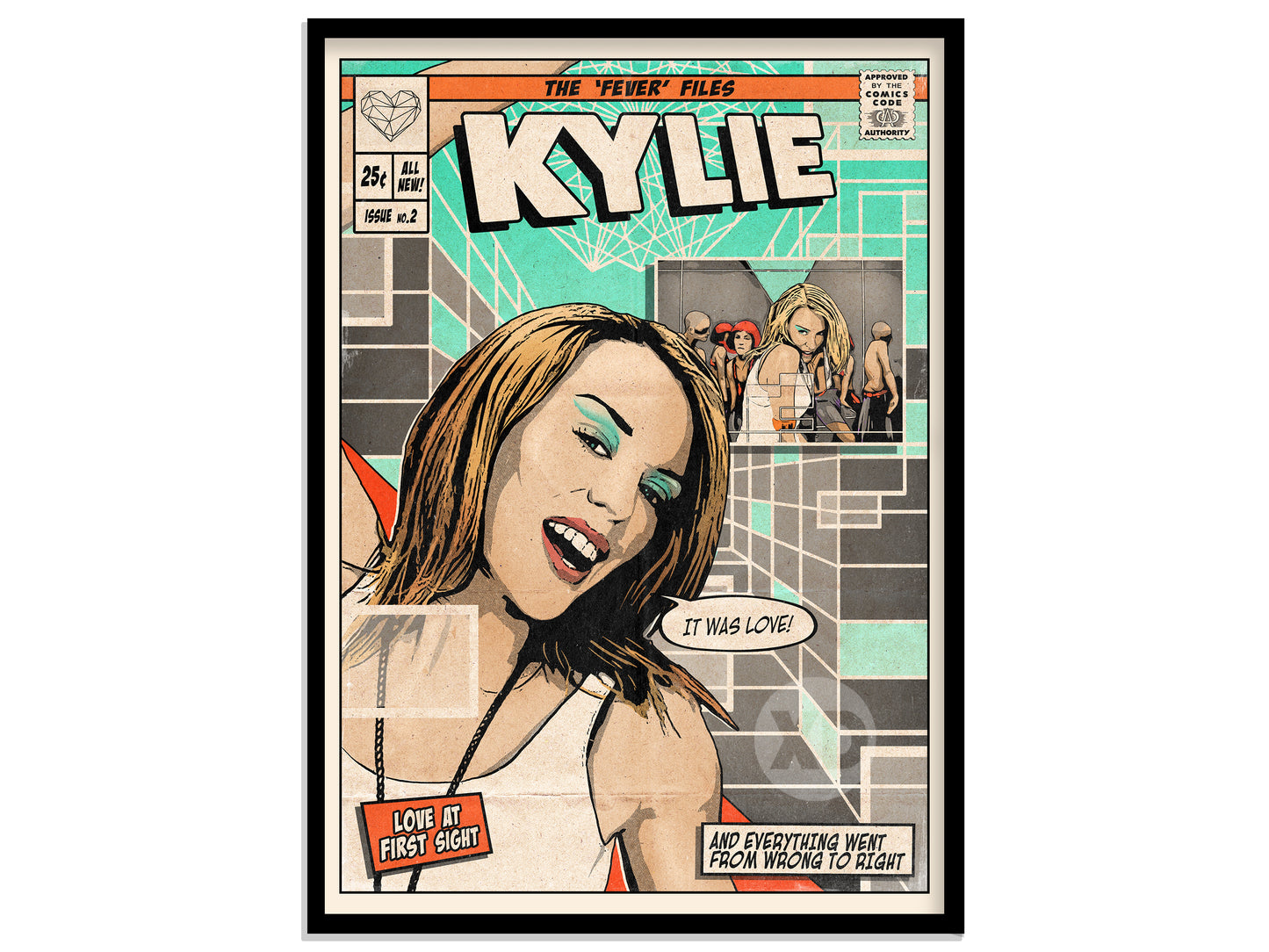 Kylie Minogue Print - Love At First Sight Comic Cover Art