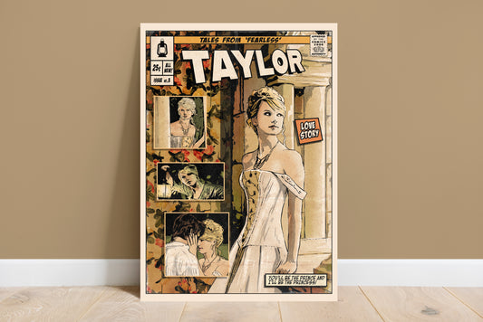Taylor Swift Print - Love Story Comic Cover Art