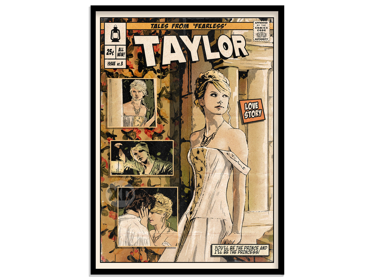 Taylor Swift Print - Love Story Comic Cover Art