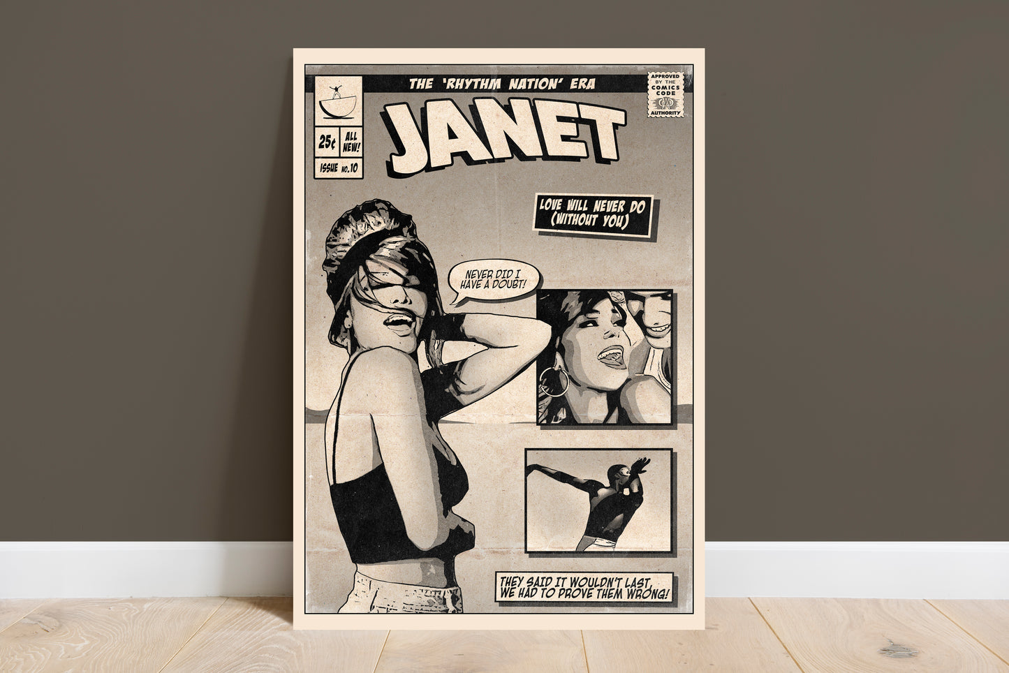 Janet Jackson Print - Love Will Never Do Comic Cover Art
